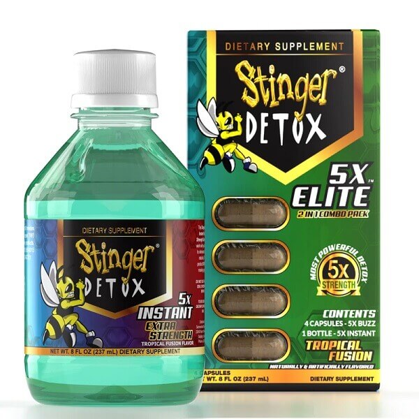 Stinger Elite Combo Instant Buzz Capsules 5X | 8oz | 4 Count | Tropical Fusion product image